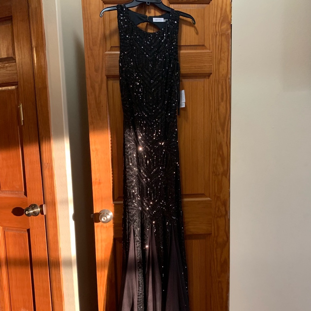 Calvin Klein Sequined Black Gown!